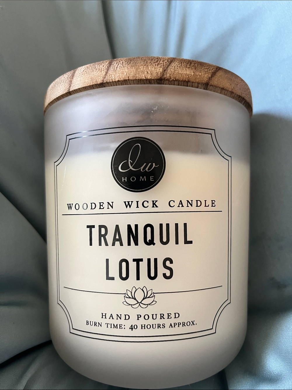 DW Home Tranquil Lotus Candle - Cream with Wood Lid WOOD WICK